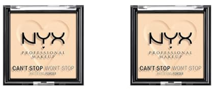 NYX Professional Makeup Can't Stop Won't Stop Mattifying Powder, Matte Finish, Farbton: Fair (Packung mit 2)