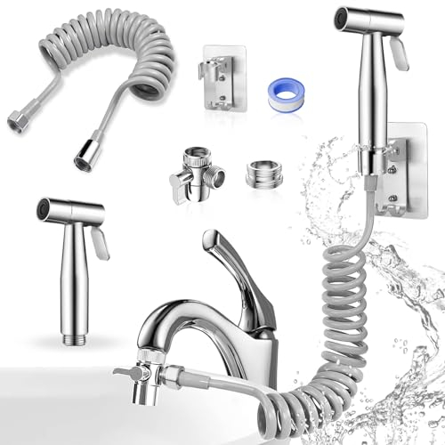 GZLCEU 1 tubo doccia telescopico, 3 m, tubo doccia con bidet, 1 nastro adesivo per spruzzatore, bidet, lavandino, rubinetto