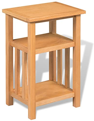 Beistelltisch mit Zeitungsablage 27x35x55 cm Massivholz Eiche,244211