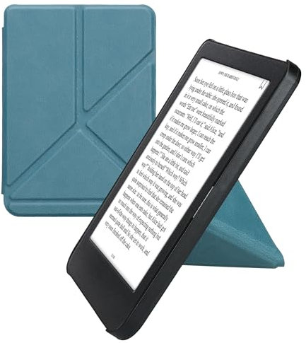 kwmobile Hülle kompatibel mit Kobo Clara BW/Clara Colour/Tolino Shine (5) / Shine Color Hülle - Kunstleder Case - eReader Schutzhülle - Cover Petrol