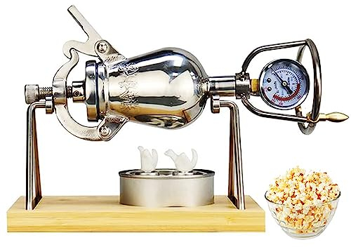 Popcornmaschine Hochdruck Vintage Nostalgie Mini Popcorn Maker mit Griff - Home Small 304 Edelstahl Kornverstärker