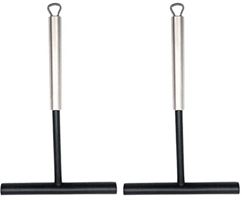 Folceretsc 2Pcs Crepes Spreaders Silicone Stainless Steel Crepes Spatula Spreader for Crepes Pancakes Baking Cooking Kitchen