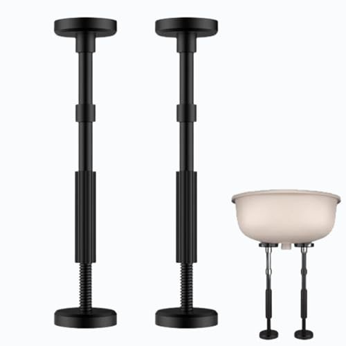 Lot De 2 Supports D'évier Sous Plan, Tige Télescopique Anti-basculement Pour Meubles, Tige De Tension En Acier Inoxydable, Pieds D'évier Réglables, Poteaux De Support De Meubles Robustes Pour La