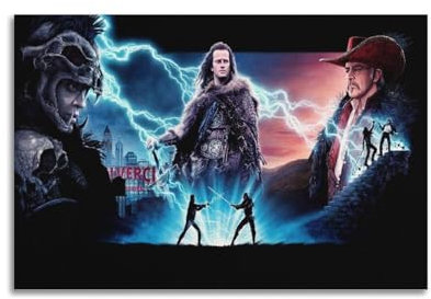 NRCKMIHRAE Highlander-Film-Poster, dekorative Malerei, Leinwand, Wandposter und Kunstdruck, moderne Familienschlafzimmer-Dekoration, Poster, 60 x 90 cm