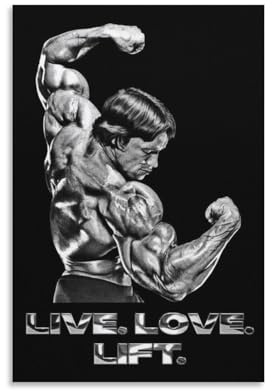 KPOKAHT LIVE.LOVE.LIFT. Arnold Schwarzenegger Leinwand-Wandkunst, Poster, dekorativ, modern, Heimdruck, Kunstwerke, Poster, 50 x 75 cm