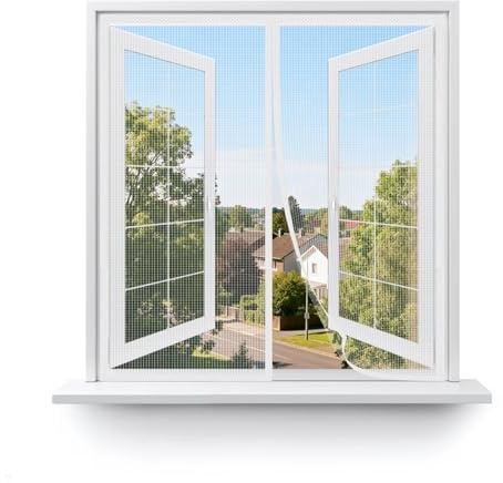 MAGICDOOR Zanzariera Magnetica 90x130cm-Bianco in Vetroresina | Maglia Fine Magnete Potente Zanzariere Magnetiche per Porte Finestre Tenda Zanzariera Porta per Camera da Letto Balcone