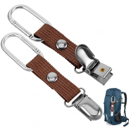 BESTYASH Carabiner Hat Clip Straw Hat Baseball Cap Racks s Stand Clip for Travel on Bag s Brim Bag Accessory for Traveling Back Brown Zinc