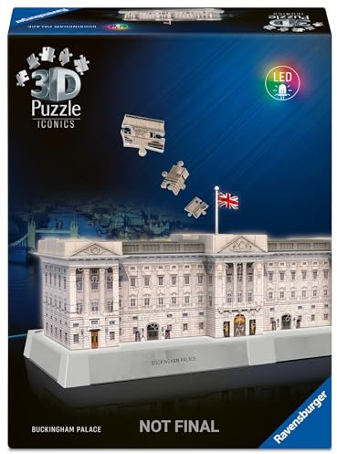 Ravensburger Iconics Buckingham Palace - Light Up 216 piece 3D Jigsaw Puzzle for Adults and Kids Age 10 Years Up - No Glue Required