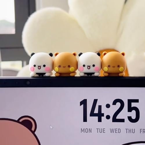 Lustige Bubu-Dudu-Dekoration aus Kunstharz, 3D-Tierfigur, personalisierte Tier-Sammelfiguren für Computer-Monitordekoration, zentrale Auto-Steuerung und Heimbüro-Dekoration (4)