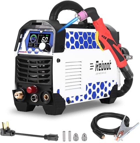 Reboot Taglierina al plasma RBC6000DLPRO, arco pilota non-touch da 60 Amp, taglio pulito da 5/8, doppia tensione 120V/240V, display digitale