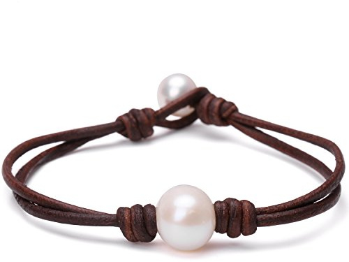 Aobei Pearl Pulseras de Gemas con Perlas Turquesas Boho para Mujer - Pulseras con Cuentas Delicadas en Oro de 18K para Superposición