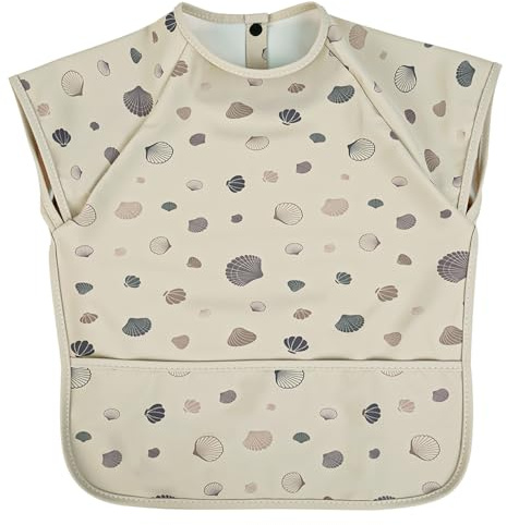 Vicloon Lätzchen mit Kurzen Ärmeln, Abwaschbar Ganzkörper Lätzchen für Babyfütterung, Babylatz mit Auffangschale, Mess Proof, Maschine Waschbar & Wasserdicht, Unisex für Babys