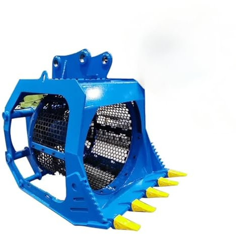 Heavy-Duty Excavator Sieve Bucket for Soil and Rock Separation with 360° Rotary Drum – Perfect for Quarrying and Agricultural Screening Jobs