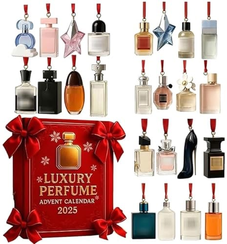 Luxus Mini Parfüm Adventskalender, Neu Adventskalender 2025 Parfüm Acryl-Hängeornament, 24 Tage Designer-Düfte für Frauen & Männer - Premium Holiday Countdown Geschenkset (1 Kasten)