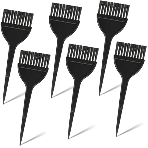 Lot de 6 pinceaux de coloration pour cheveux, accessoires de coloration pour cheveux, pinceaux de teinture pour cheveux, outils applicateurs pour bricolage et salon (20,2 x 6 cm)