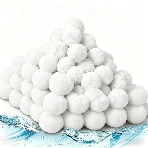 Bcuuozeeing Palline filtranti per impianti di filtraggio a sabbia, 1000 g, per piscina, filtro a sabbia, pompa filtrante, accessori per piscina (bianco)