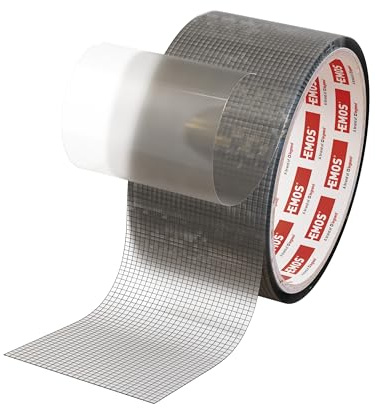 EMOS - Fliegengitter Reparaturklebeband, 2m Rolle - Insektenschutz Reparaturband 5cm x 1 mm, selbstklebend, UV-beständig - Reparaturpflaster für Fliegengitter Tür und Fenster - transparent