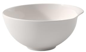Villeroy und Boch Flow runde Schüssel 21 cm, Premium Porzellan | Weiße Premium Porzellan Gemüseschale, Made in Germany, spülmaschinen- und mikrowellengeeignet, ideal für Salate oder Desserts