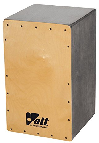 VOLT Cool-Cajon Natural Design Percussion (Cajon Set inkl. Lernbuch Cajon-Schule Cajon Basics + CD & Seatpad, Größe:L) geeignet ab 10 Jahren