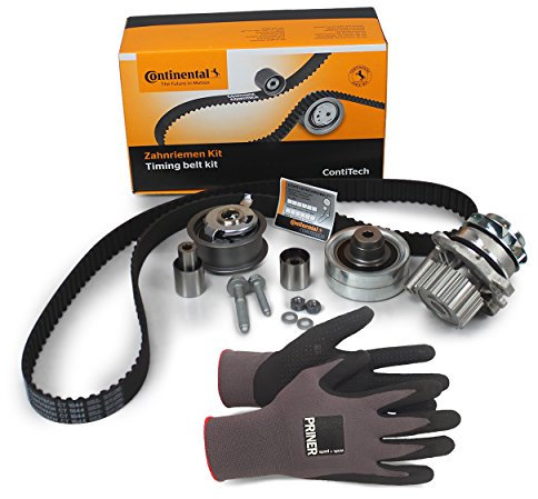 Inspektionspaket Contitech Zahnriemen-Satz CT1044K1 + Wasserpumpe + Priner Montagehandschuhe