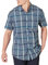 Amazon Essentials Men's Regular-Fit Short-Sleeve Poplin Shirt, Denim Large Plaid, XL