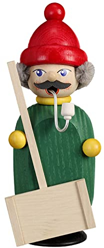 Seiffener Volkskunst | Räuchermann Erzgebirge | Kleine Gesellen 15 cm | Räuchermännchen | Original Erzgebirgische Volkskunst | 12260 | Schneeschipper
