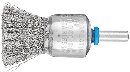 PFERD Pinselbürste ungezopft PBU | Ø 20mm Schaft-ø 6mm Edelstahl-Draht-ø 0,20 | 43298005 – für Geradschleifer, Bohrmaschinen, Biegwellen