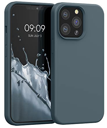 kwmobile Case Compatible with Apple iPhone 13 Pro Case - TPU Silicone Phone Cover with Soft Finish - Dark Slate