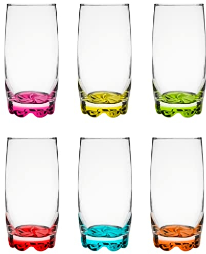 Glasmark KROSNO 1992 68g-8011-W350-5082-26 A688011-W350-5082-26 Set 6 x Glas 350 ml Bottom Mix Color, 350 milliliters, Farbig