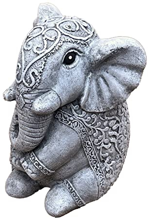 stoneandstyle Steinfigur indischer Elefant frostfest Steinguss massiv