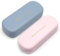 SZQIUNUBI Custodia Rigida per Occhiali da Sole Grandi in Pelle - Set di 2 Pezzi per Riporre Occhiali (Blu, Rosa)