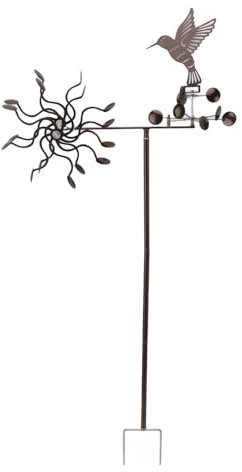Leapiture Girandola a Vento Colibrì Mulino a Vento in Metallo Scultura a Vento Catchers per Mulini a Vento per Decorazioni da Giardino per Patio All'aperto