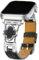 Triblanc Leather Strap Lucky Four-Leaf Clover Compatible with Apple Watch Straps 41mm 40mm 38mm Women Slim Thin Dressy Diamond fit iWatch Series 9/8/7/6/5/4/3/2/1/SE