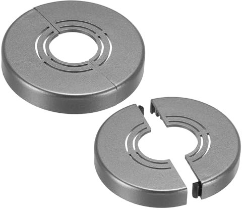 PATIKIL Plaque d'Escutcheon Ronde en ABS Épaisseur 0,8/1/1,3 Pouce, 2 Pièces 0,4 pour Couvrir les Tuyaux d'Eau et les Robinets, Gris