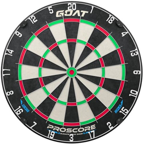 GOAT – Proscore PWR Professionelles Dartboard, brasilianisches Sisal, selbstheilend, minimale Abpraller, Spiderweb-Technologie, Edelstahl-Bullseye
