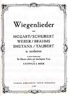 Wiegenlieder von Mozart, Schubert für Klavier
