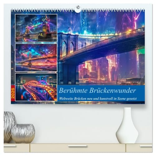 Berühmte Brückenwunder (hochwertiger Premium Wandkalender 2026 DIN A2 quer), Kunstdruck in Hochglanz: Diese Brücken sind aufgrund ihrer einzigartigen ... Ingenieurskunst und Kultur. (CALVENDO Orte)
