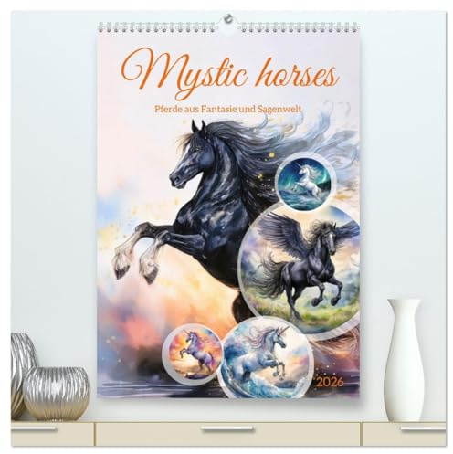 Mystic horses - Pferde aus Fantasie und Sagenwelt (hochwertiger Premium Wandkalender 2026 DIN A2 hoch), Kunstdruck in Hochglanz: Zauberhafte Aquarelle ... anderen mystischen Rössern (CALVENDO Tiere)