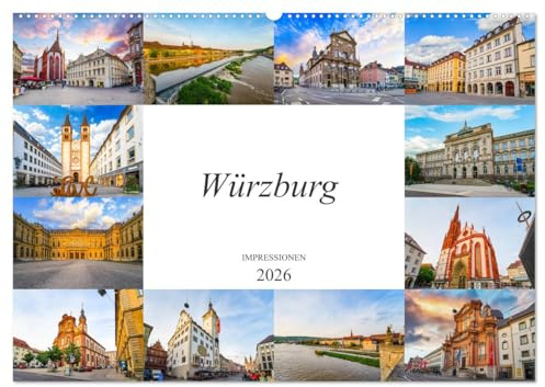 Würzburg Impressionen (Wandkalender 2026 DIN A2 quer), CALVENDO Monatskalender: Wunderschöne Bilder der Stadt Würzburg (CALVENDO Orte)