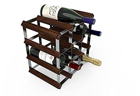 RTA from Samuel Groves Range-Bouteilles en Acier galvanisé et pin teinté pour 12 Bouteilles