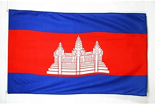AZ FLAG - Bandera Camboya - 150x90 cm - Bandera Camboyana 100% Poliéster Con Ojales de Metal integrados - 110g - Colores Vivos Y Resistente A La Decoloración
