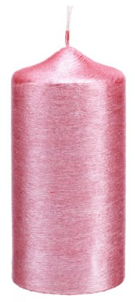 Stumpenkerzen Paprika Perlmutt geriffelt, 15 x 6 cm, 4 Stück