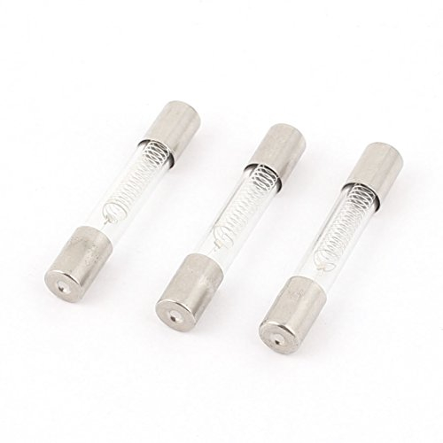 sourcing map Microondas Horno 750mA 5KV Axial Vidrio Tubo Fusibles 6.5 x 40mm 3 Uds