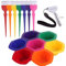 PERFEHAIR Set di Pennello Colorato per la Tintura dei Capelli e Ciotola, Set di Pennello e Ciotola Arcobaleno per la Tintura dei Capelli -7 Colori