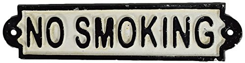AB Tools No Smoking Cast Iron Sign Plaque Door Wall Fence Post Cafe Shop Pub Hotel Bar