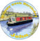 Canal Boat Barge Personalised Cake Topper (Round Easy Peel Icing)