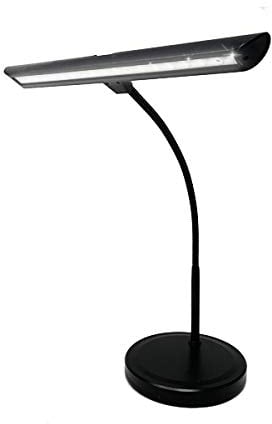 Infitronic IN18LEDKL – 18 LEDs Klavierleuchte Klavierlampe Tischlampe Warmweißes Licht Dimmbar USB Typ-A Ladebuchse (schwarz Variante)