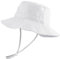 LACOFIA Chapeau de Soleil Bob Réglable pour Bébé Bonnet d'été pour Enfant Garçon Bord Large pour Piscine/Plage/Natation/Extérieure Blanc 6-24 Mois
