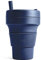 STOJO On-The-Go Biggie Faltbarer Kaffeebecher – 473 ml – wiederverwendbarer und faltbarer Silikon-Reisebecher mit Deckel – tragbar, Taschenformat – spülmaschinenfest – Denim