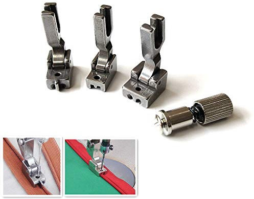EVERNICE 3 unsichtbare Reißverschlussfüße S518 schmal breit für Juki Ddl-5550 227 Singer 191D 195K+ Metall Nähfuß Zipperfüße